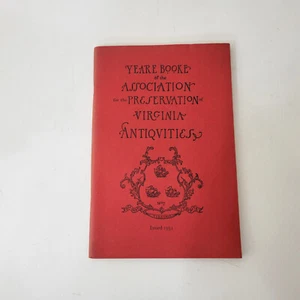 Yeare Booke of the Association for the Preservation of Virginia Antiquities Issu - Imagen 1 de 11