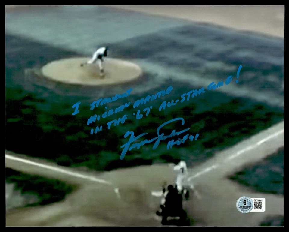 FERGIE JENKINS SIGNED 8X10 INSCRIBED "I STRUCK OUT MICKEY MANTLE IN 1967" W/ BAS - Image 1 of 1