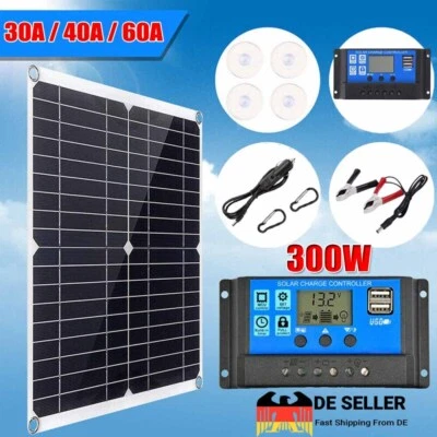 Solarpanel 12V 300W Solar Ladegerät Autobatterie Erhaltungsladegerät für Caravan - Bild 1 von 4