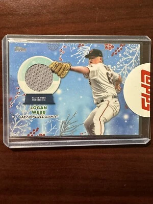 2023 Topps Holiday Logan Webb Blue Metallic Relic Card #RC-LW /99 - Image 1 of 2