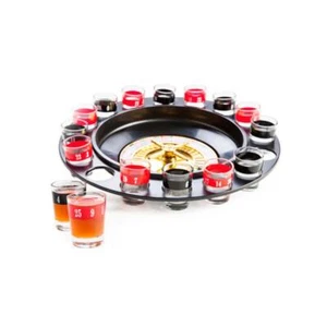 Drinking Roulette Set Game Wine with Casino Spin Shot Glass Bar Party Birthday - Picture 1 of 3