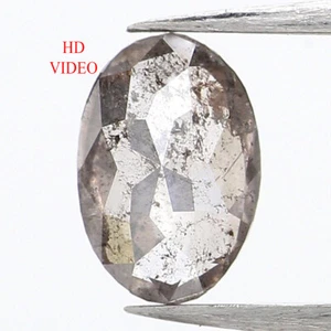 0.40 Ct Natural Loose Oval Shape Diamond 5.85 MM Salt And Pepper Diamond LQ244 - Picture 1 of 10