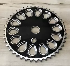 Corona nera e cromata 44 denti BMX, Cruiser, Chopper - Foto 1 di 3