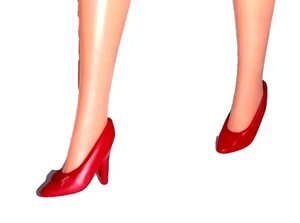 B082 - BARBIE 90s scarpe decollete tacco rosso scuro - Foto 1 di 3