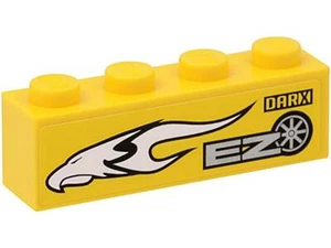 344 LEGO Part 3010pb164L Brick 1 x 4 White Eagle Head, 'EZ' and 'DARX' Pattern - Picture 1 of 1