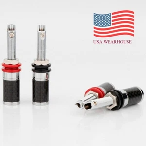4PCS HiFi Binding Post Rhodium Plated Female Banana Jack Connector Terminal - Picture 1 of 9
