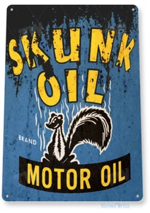 Letrero de aceite Skunk, gasolinera, garaje, tienda de automóviles, letrero de lata retro B906 - Imagen 1 de 2
