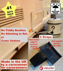 Caravan Water Inlet Pipe & EHU Cable Support Straps - Set of 5 FREE POSTAGE - Picture 1 of 6