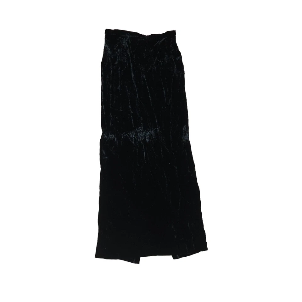 Vintage 90s Oleg Cassini black velvet straight maxi skirt 26" - Image 1 of 4