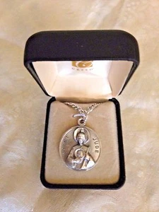 CREED NEW " SAINT JUDE MEDAL" Stainless Silver 24" Chain, leatherette case 82757 - Picture 1 of 1