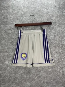 Boys Orlando City Soccer Shorts Size Small Adidas Aeroready Athletic Grey Purple - Picture 1 of 9