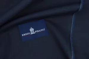 Eredi Pisano 3.7mt Suiting fabric blue pinstripe summer lightweight wool stretch - Picture 1 of 7