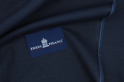 Eredi Pisano 3.7mt Traje Tela Azul Rayas Verano Ligero Lana Elástica Foto 1 de 4