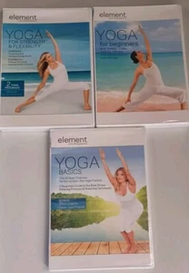 element yoga dvd lot 3 New Beginners Strength Flexibility Basics Exercise - Imagen 1 de 7