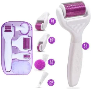Derma Roller 6 in 1 Titanium Micro Needle Anti Ageing Facial Skin Care Gift Set - Picture 1 of 7