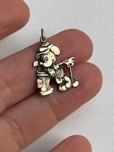 Vintage Estate Walt Disney Productions Sterling MICKEY MOUSE PLAY GOLF Charm - Picture 1 of 8
