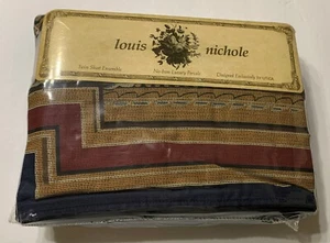 90's Louis Nichole TWIN SHEET SET NOS Italianato NO-IRON LUXURY PERCALE Utica - Picture 1 of 2
