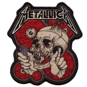 Metallica The Shortest Straw Patch Red Eyes Skull Sublimated Embroidery Iron On - Picture 1 of 2