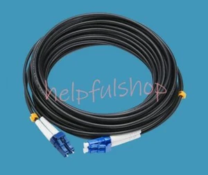 100M Black Armored Fiber Cable Duplex Fiber LC-LC UPC SM 9/125 Optic Patch Cord - Picture 1 of 5