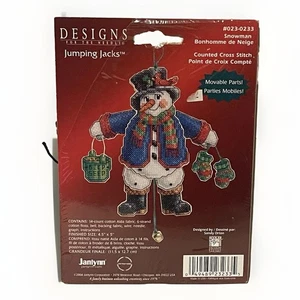 Janlynn Jumping Jacks Snowman Counted Cross Stitch Movable Parts Open Bag - Picture 1 of 2