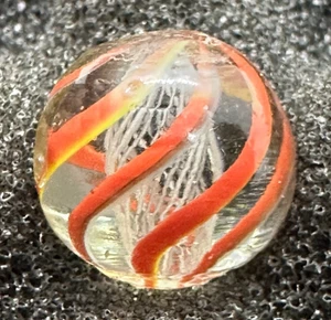 LATTICINO SWIRL MARBLE .66" HANDMADE ANTIQUE old toy GERMAN 16.8 mm collectors - Picture 1 of 9
