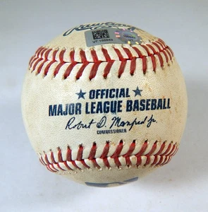 2022 Cincinnati Reds Pittsburgh Pirate Game Used White Baseball Leblanc Line Out - Picture 1 of 3