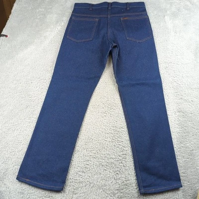 Vintage 70s Key Jeans Mens 32x39 Blue Dark Wash Raw Unsanforized Denim Straight - Image 1 of 4