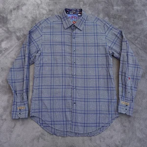 Robert Graham Hemd Herren Small Blau Schwarz Classic Fit Glen Plaid Langarm - Bild 1 von 12