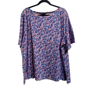 Camicia casual donna Talbots floreale manica corta misto cotone modal tg 3X - Foto 1 di 7