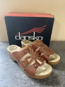 Dansko Serena Women’s Size EU 41/ US 10.5-11- Brown Leather Slip On Sandal Heel - Picture 1 of 12