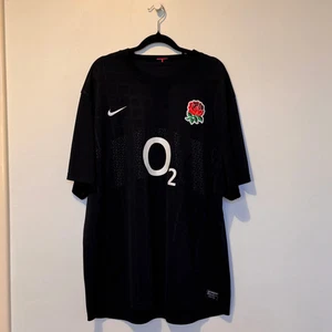 Nike England Rugby Jersey Black 2XL – O2 Sponsor Authentic Shirt - Picture 1 of 8