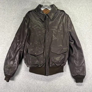 Vintage Avirex Type A-2 Leather Jacket Mens Large 42 Bomber Air Force USA 90s - Picture 1 of 6