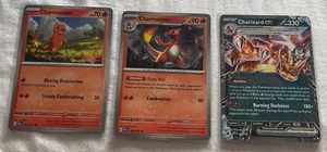 Charizard ex 196 - Holo Charmander 007/091 - Charmeleon 008/091 - Picture 1 of 2