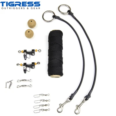 TIGRESS Outrigger Rigging Kit DELUXE PRO TRENZA DE NYLON NEGRO Foto 1 de 2