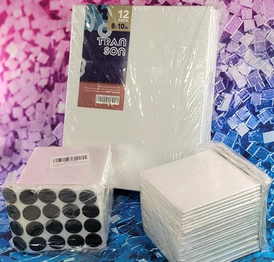 60 PC Assorted Canvas Board Bundle 8 x 10 in MDF + 4 X 4 in Canvas Boards - Image 1 of 3