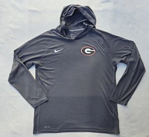 Georgia Bulldogs Hoodie Mens X-Large XL Nike Dri Fit Gray Long Sleeve Pullover - Picture 1 of 10