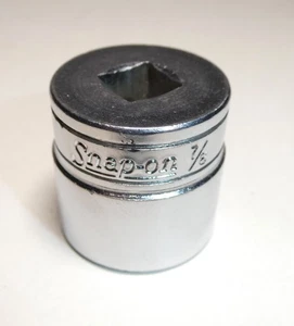 Snap On Tools 7/8" SAE F281 3/8" Drive Chrome Shallow Socke 12 PT Made In USA - Picture 1 of 4
