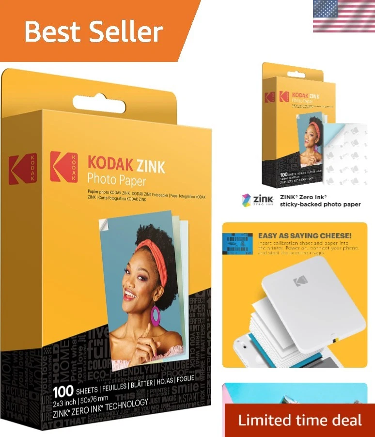 Zink Paper 2x3 100 Sheets for Printers - Glossy Finish - Image 1 of 4