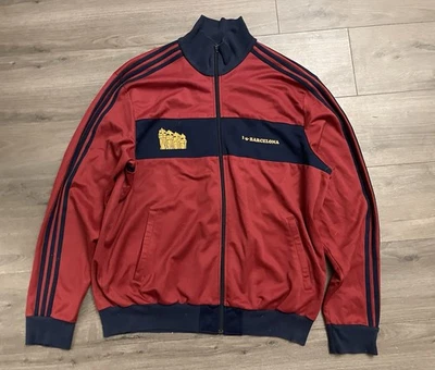 VTG Adidas I Love Barcelona Track Jacket Mens 4XL Red Full Zip China Olympics - Image 1 of 4