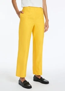 david lawrence wide leg pant Size 10 Lemon YELLOW - Picture 1 of 11