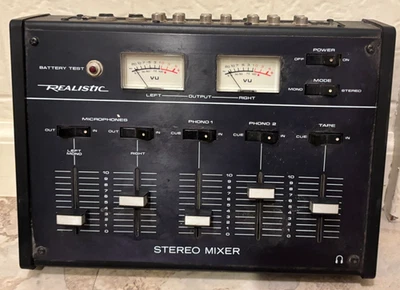 Vintage Realistic Model #32-1100A Stereo Mixer No Cord Untested *Read* - Image 1 of 4