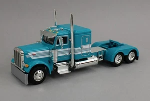 DCP 1:64 *TEAL & WHITE* Peterbilt 379 48" Flattop Semi Truck *NIB* - Picture 1 of 3