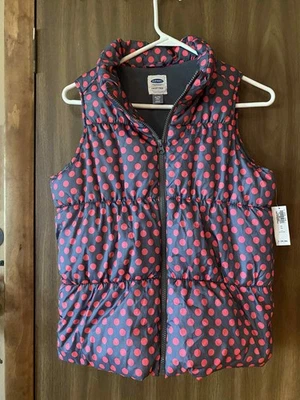 Colete acolchoado feminino rosa/cinza bolinhas tamanho XL/TG (14) novo com etiquetas zíper completo - Imagem 1 de 4