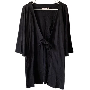 BELLE BY KIM GRAVEL NWOT Packabelle Tie Front Cover Up Black Size XS Swim - Picture 1 of 5