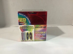 Maxell Mini Slimline 25 Peice Cd Cases Multi Color New & Sealed - Picture 1 of 1
