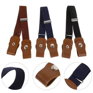 3 Pcs Children's Snap Belt Boy Kids Buckle Elastic Belts Elasticated - Picture 1 of 12