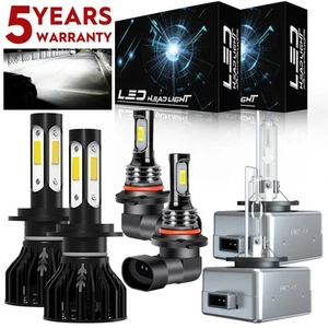 For BMW 750i 750Li 760Li 2006-2008 6X LED/HID Headlight Hi/Lo + Fog Lights Bulbs - Picture 1 of 18