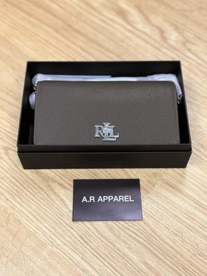 Lauren Ralph Lauren Pebbled Leather Tech Crossbody Handbag Dark Olive Brand New - Image 1 of 4