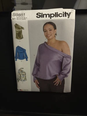 Simplicity Pattern 9851 One Shoulder Top Draped Long/No Sleeve Size 10-18 New - Image 1 of 3