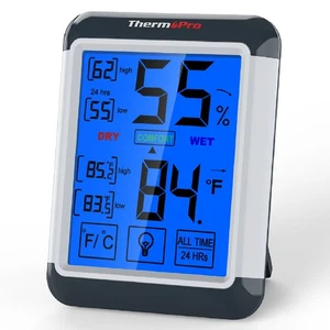 ThermoPro TP55W Digital Hygrometer Indoor Thermometer Humidity Gauge Touchscreen - Picture 1 of 8